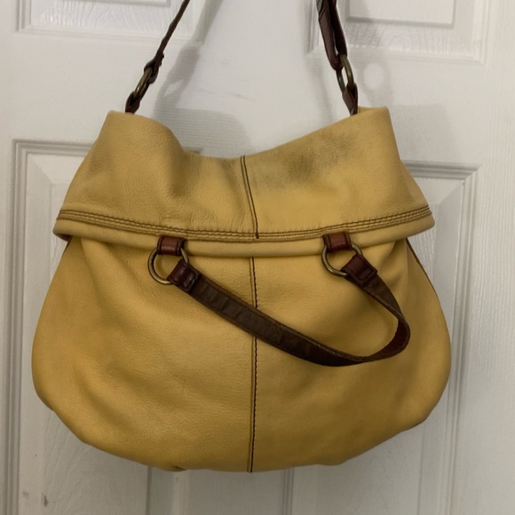 Lucky Brand -Genuine Leather Yellow Bag - Picture 6 of 14